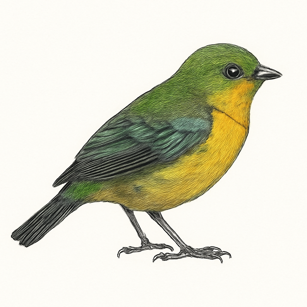 Illustration von Goldbrusttangare