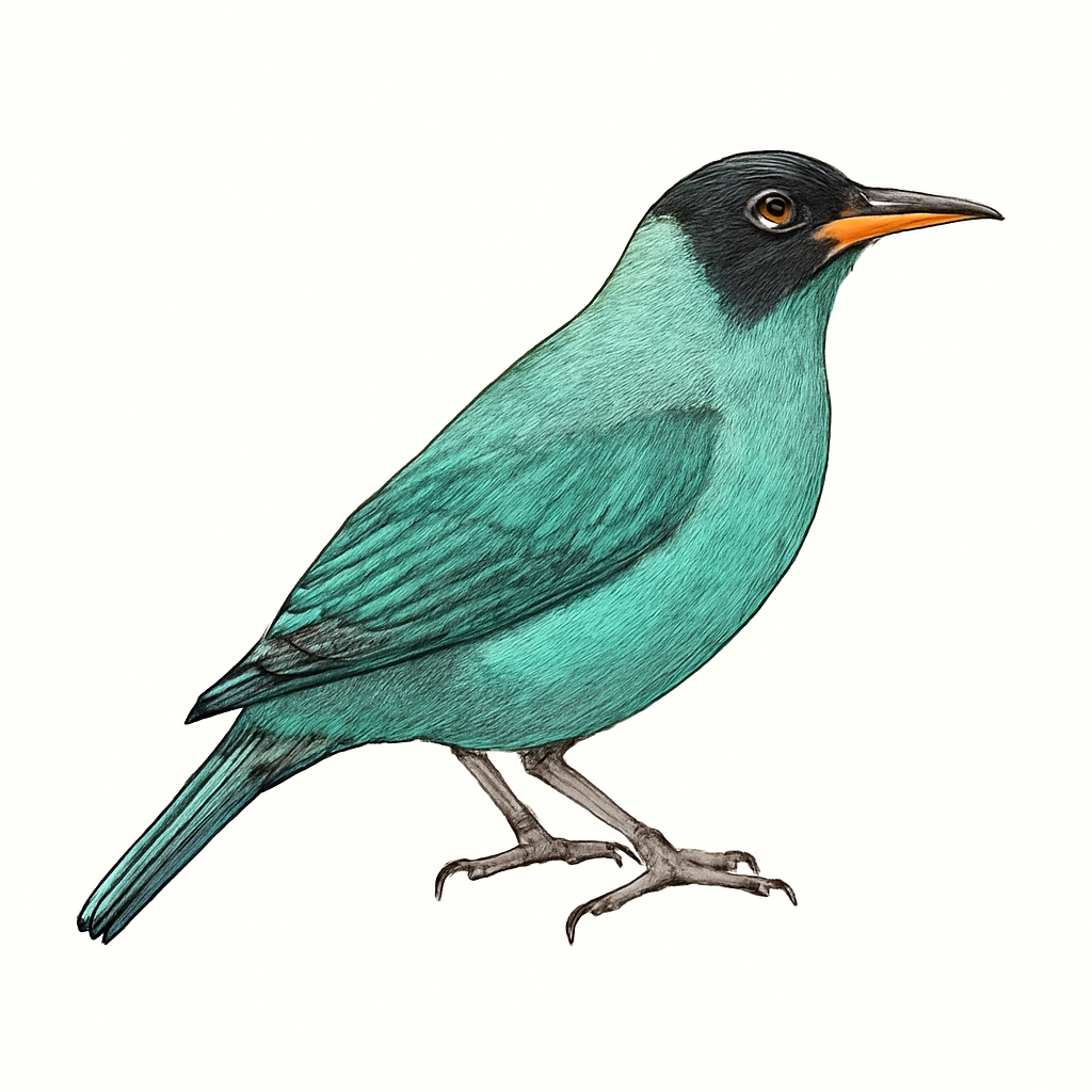Illustration de Tangara émeraude