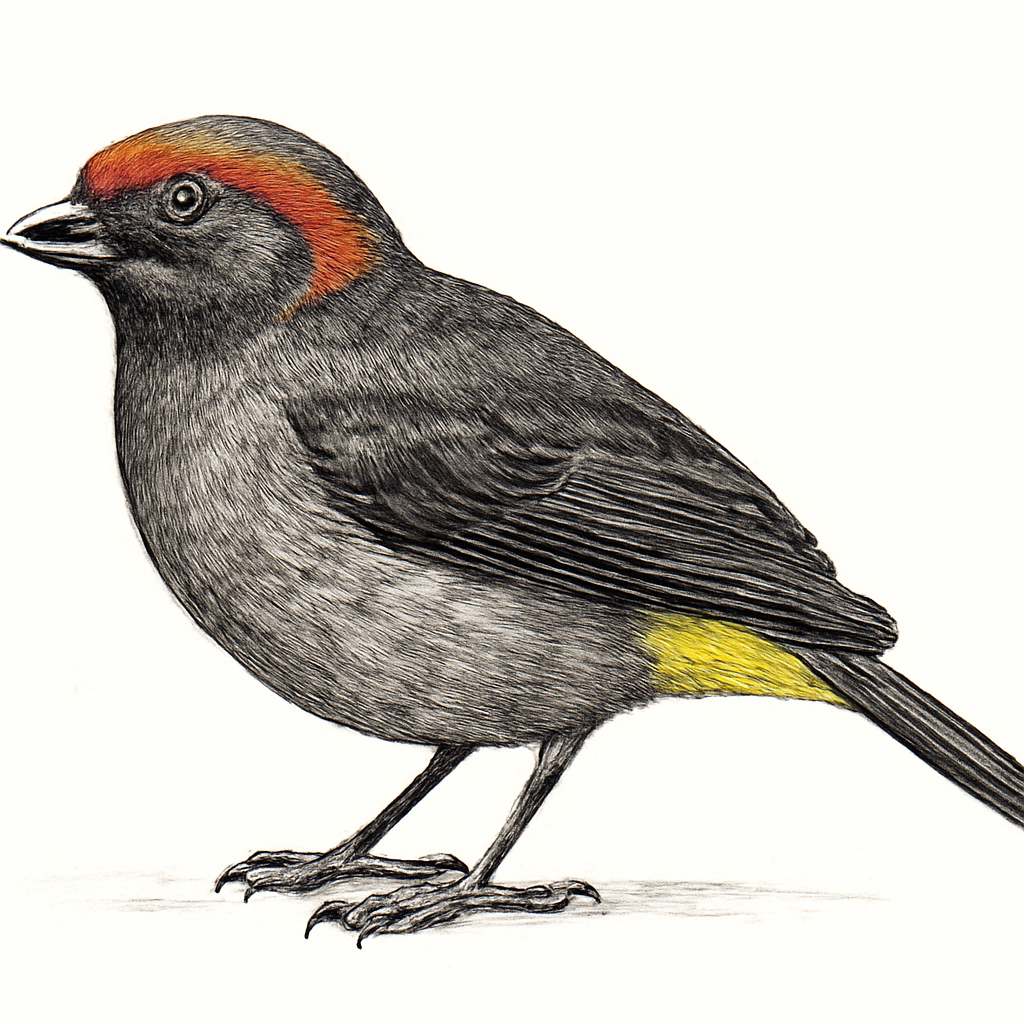 Ilustração de sulphur-rumped tanager