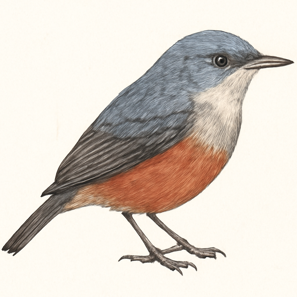 Illustratie van Roodbuikspitssnavel