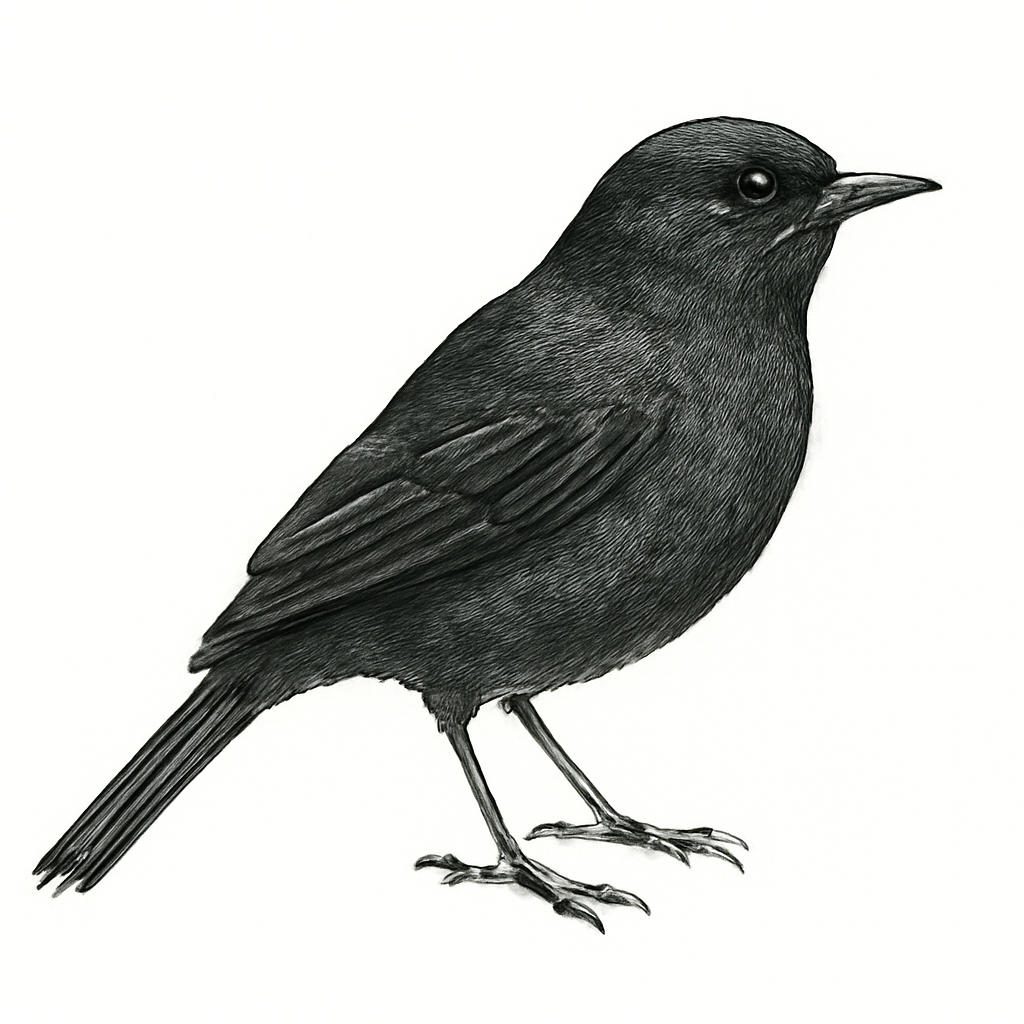 Black Flowerpiercer illustration