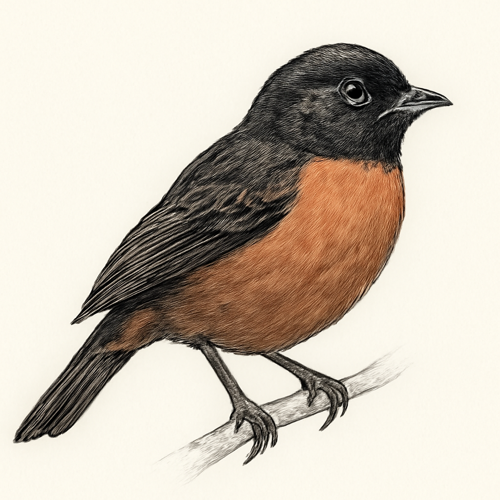 Illustrazione di Black-and-rufous Warbling Finch