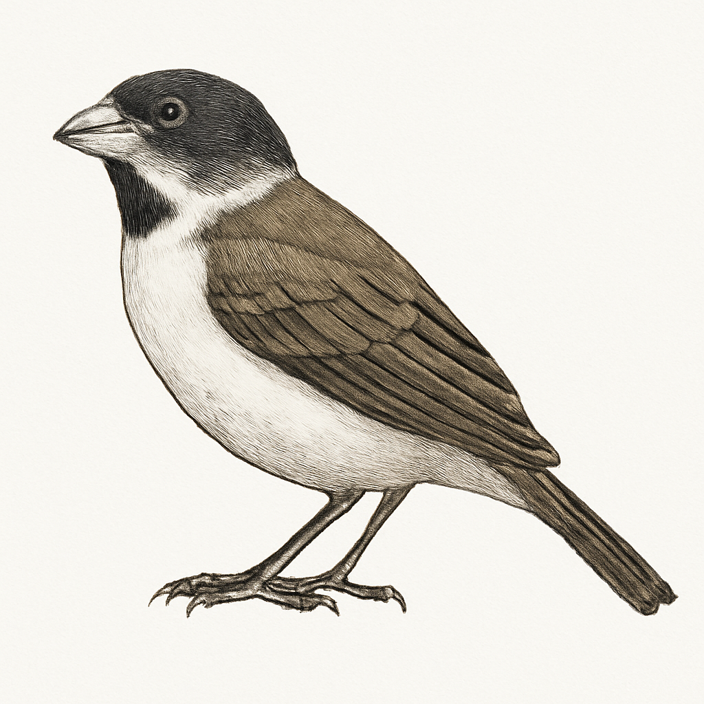 Illustration de Sporophile à ventre blanc