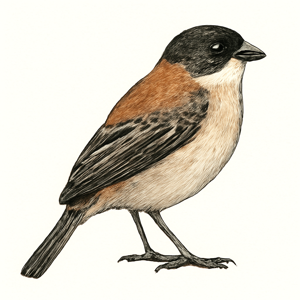 Illustrazione di Rufous-rumped Seedeater