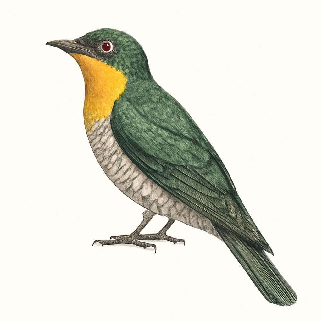 Illustration von Gelbkehlkuckuck