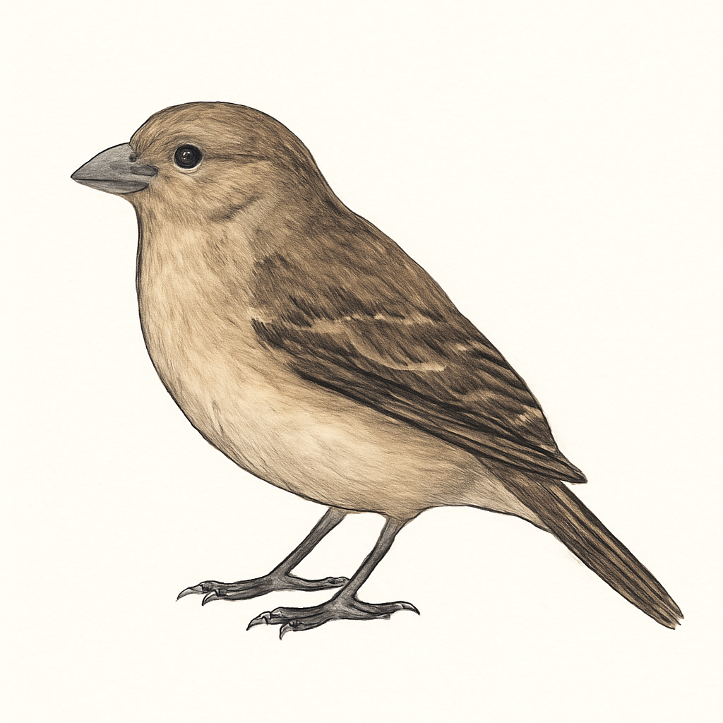 Plain-coloured Seedeater illustration