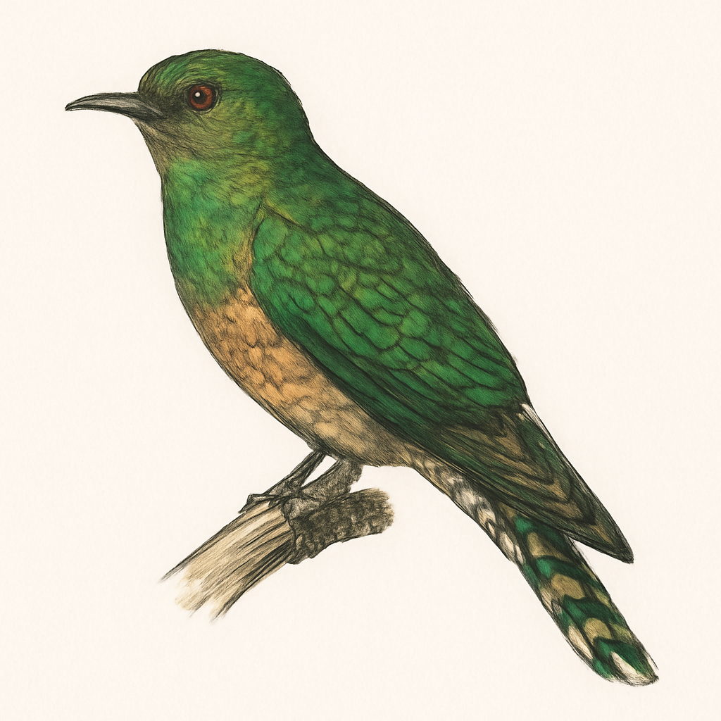 African Emerald Cuckoo illustration