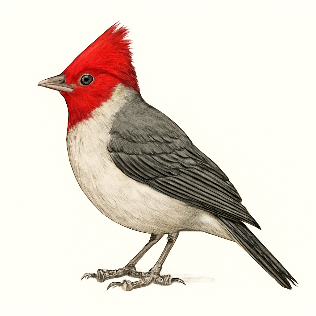 Illustration von Rothaubentangare