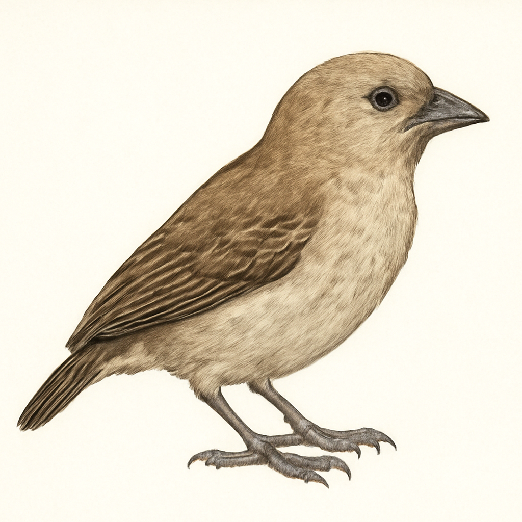 Illustration de Géospize pique-bois