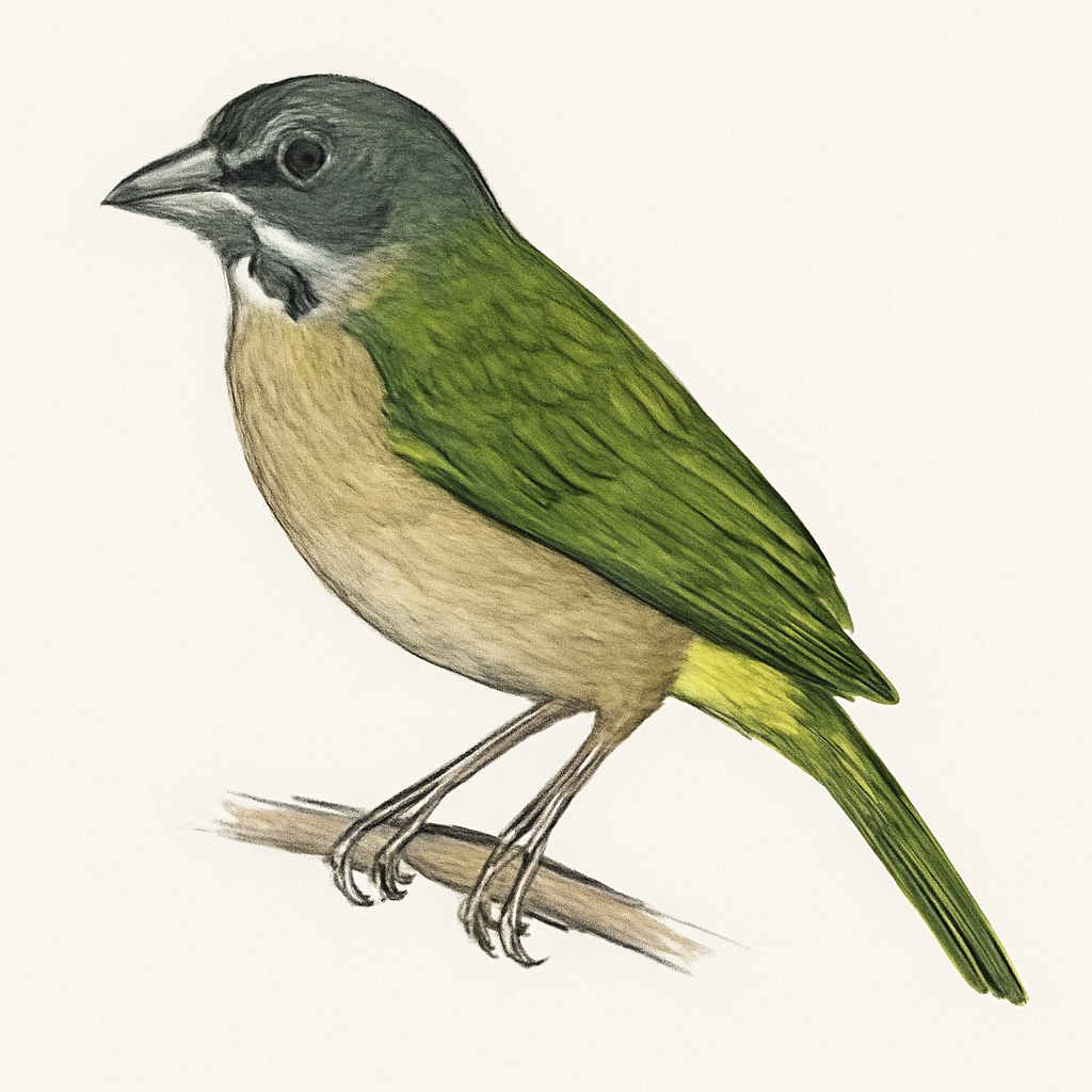 Illustration von Grünschwingensaltator