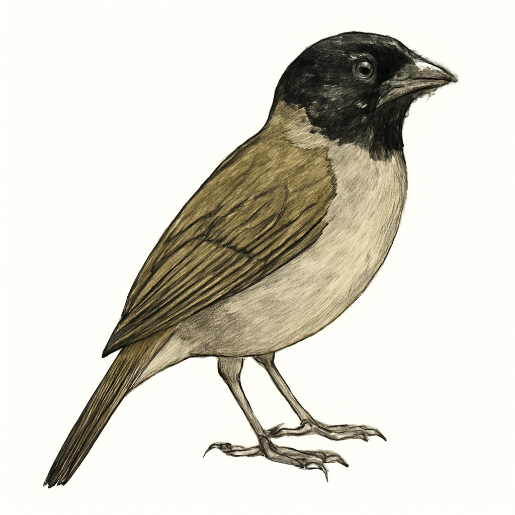 Ilustração de black-cowled saltator