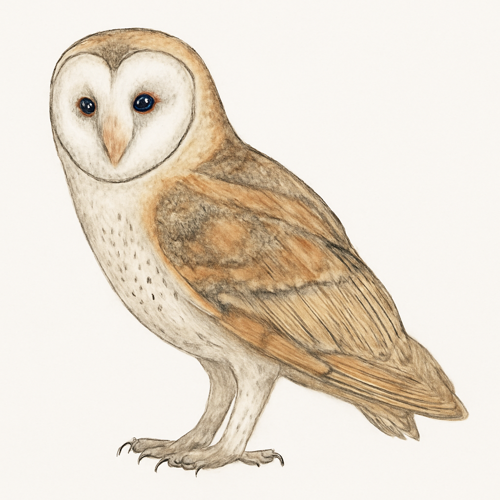 Western Barn Owl illustration