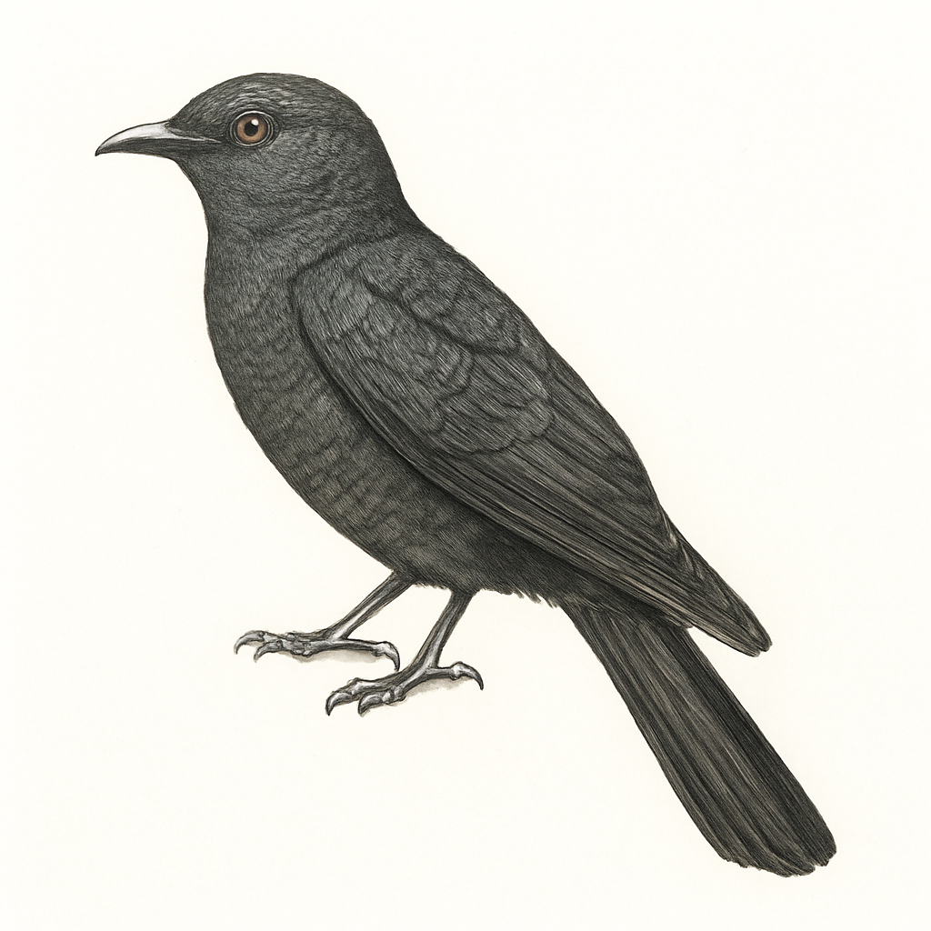 Illustration von Geradschwanz-Drongokuckuck