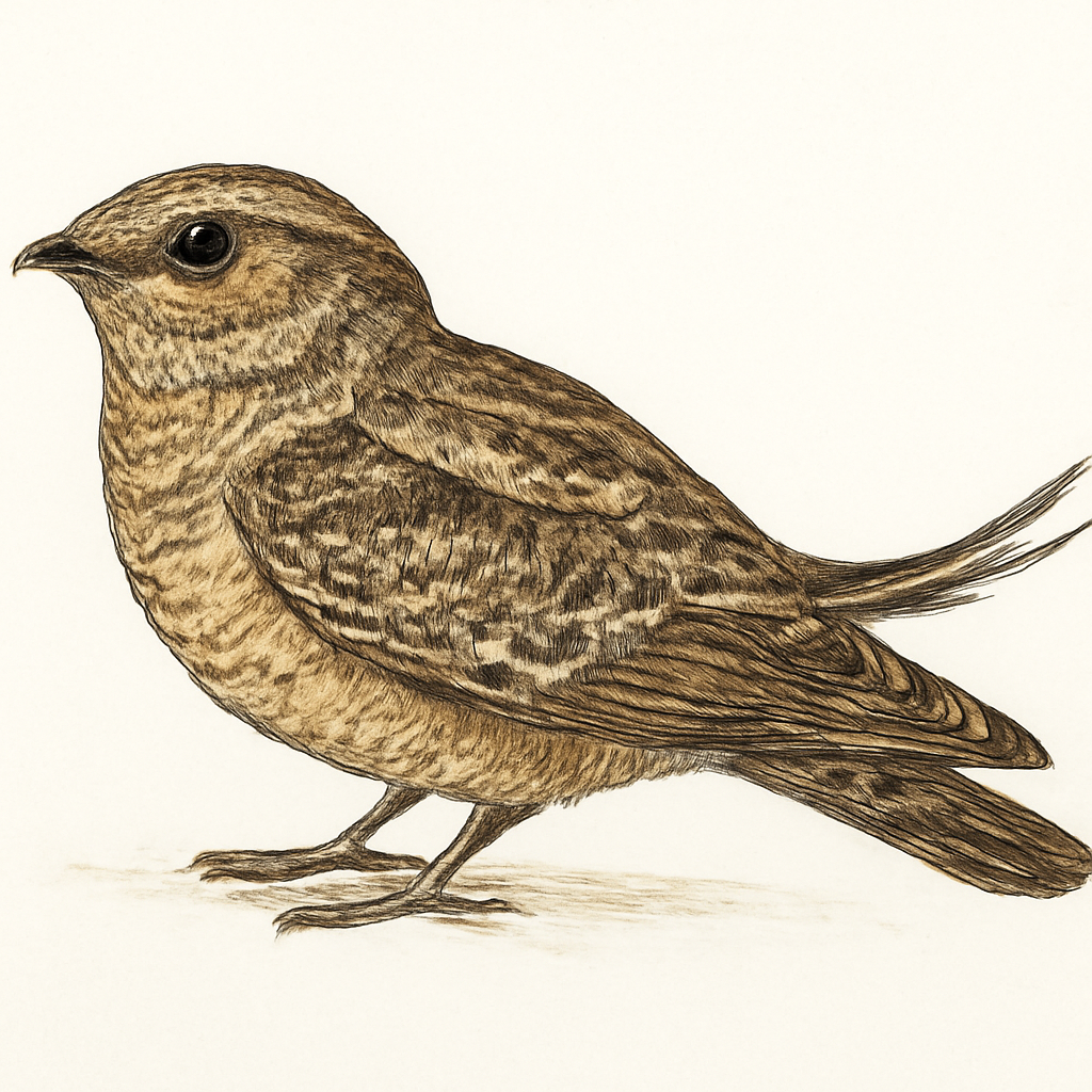 Illustration von Sichelschwingen-Nachtschwalbe