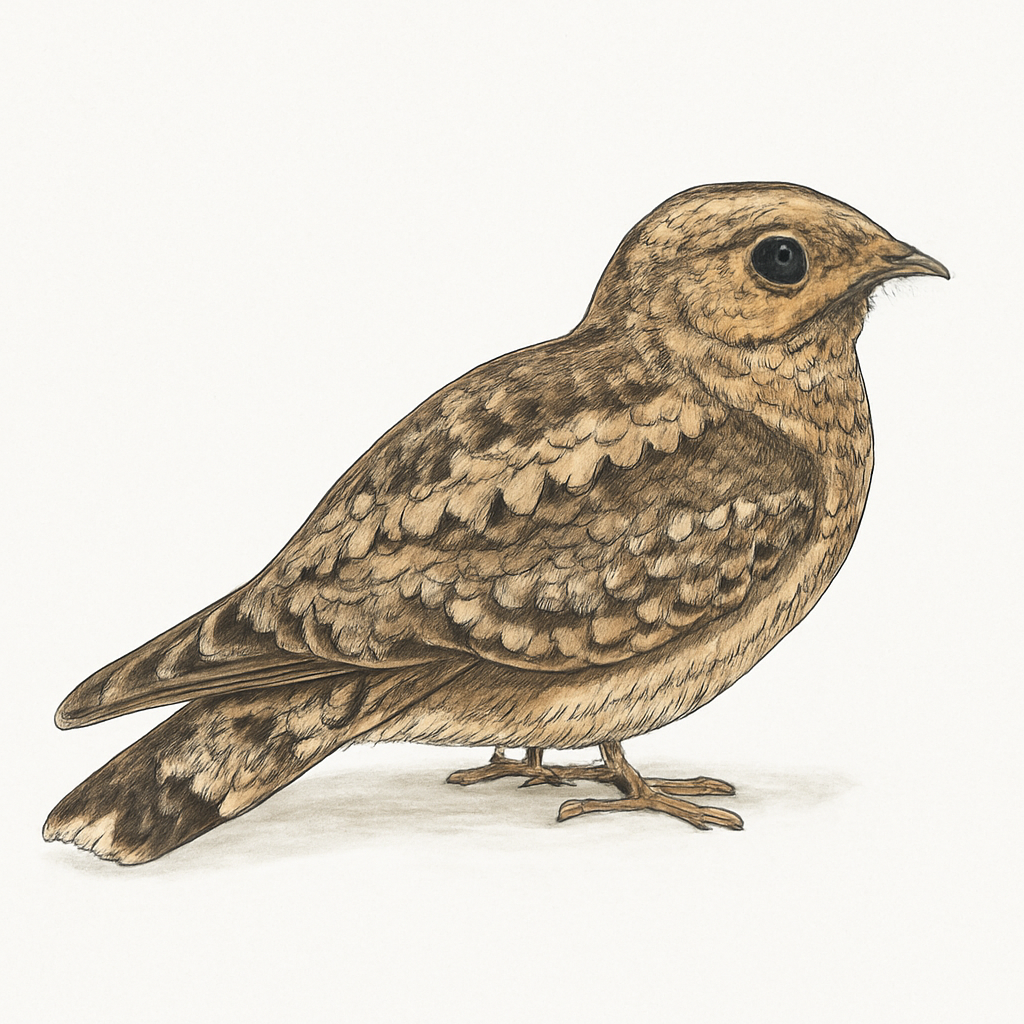 Illustration von Fleckschwanz-Nachtschwalbe
