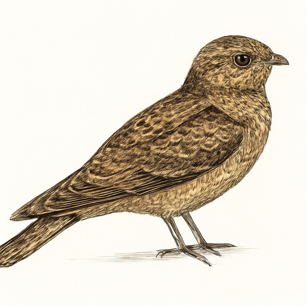 Ilustração de noitibó-da-savana