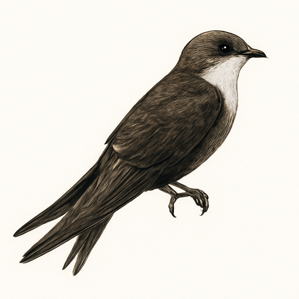 Ilustración de Vencejo Barbiblanco