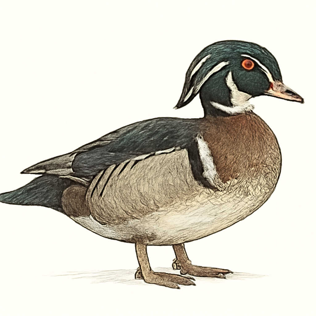 Illustration de Canard branchu