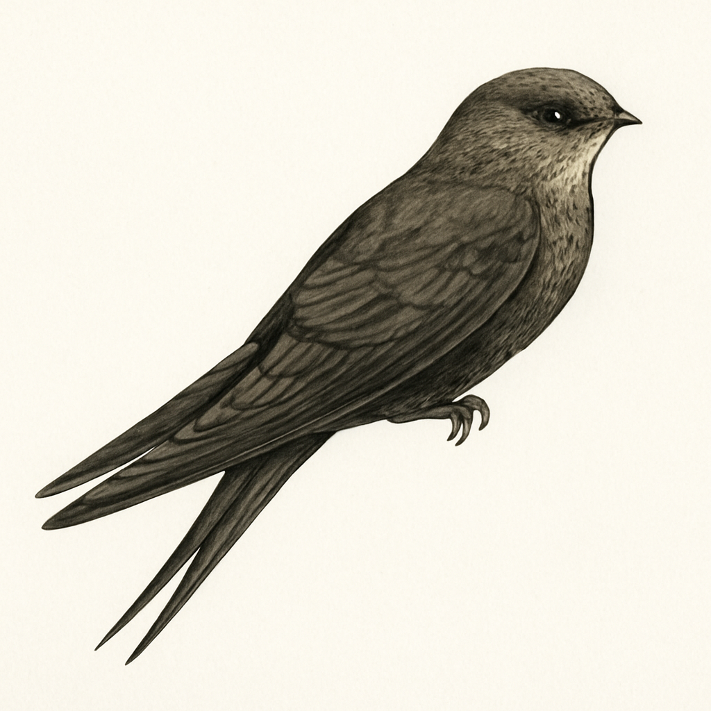 Ilustración de Vencejo Unicolor
