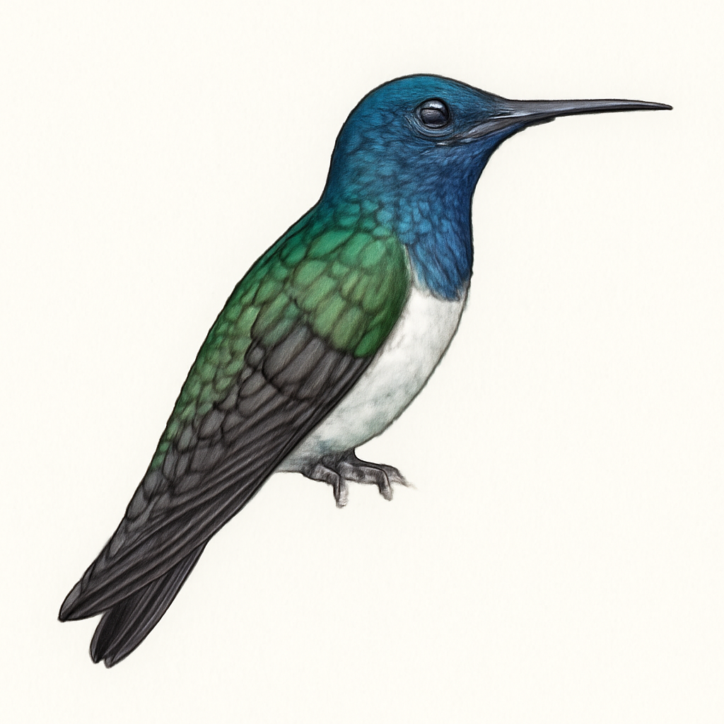 Illustration von Weißnackenkolibri
