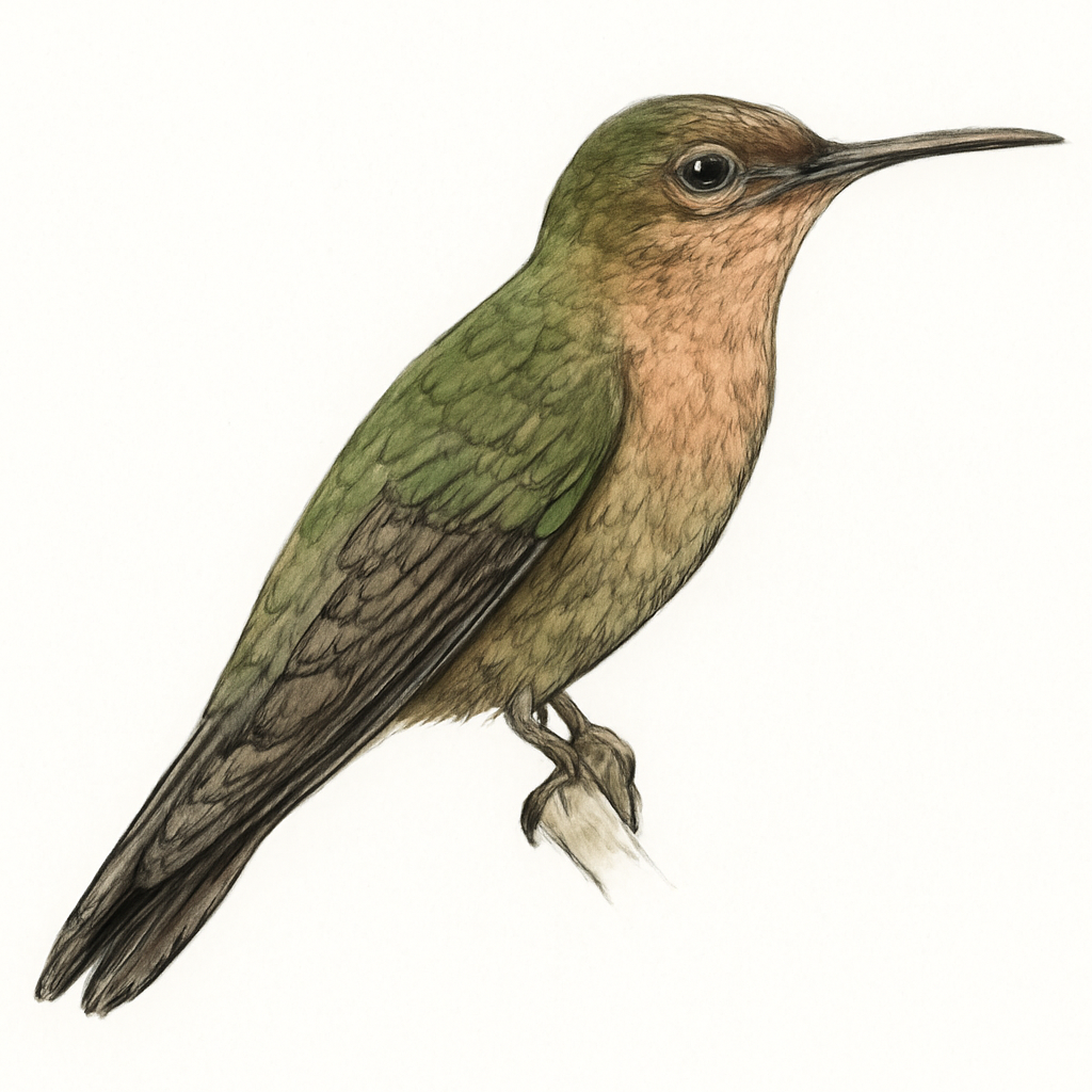 Illustratie van Bronzen heremietkolibrie