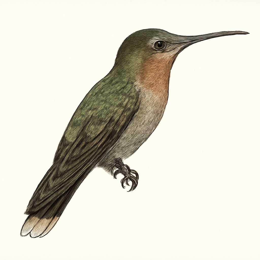 Band-tailed Barbthroat illustration