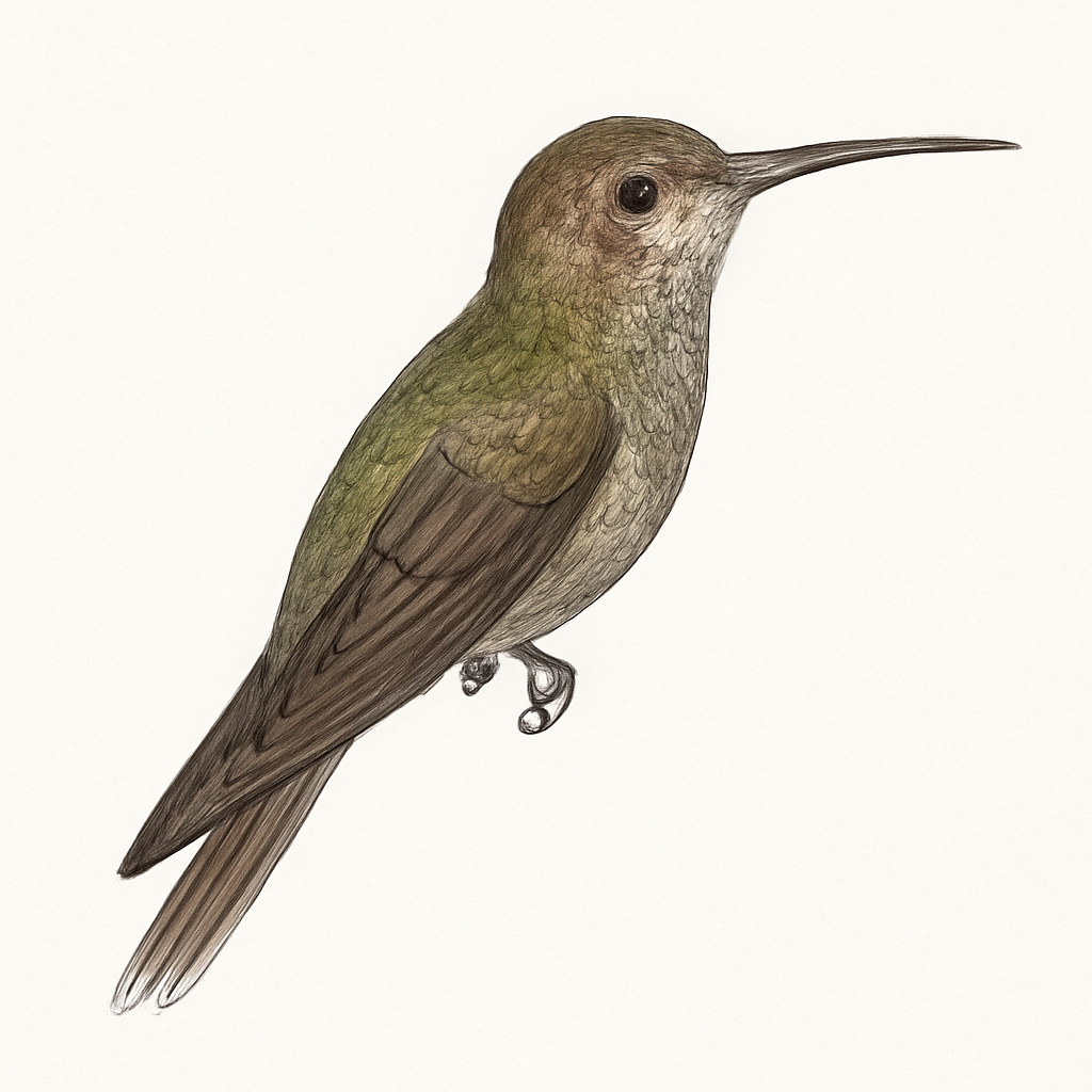 Illustratie van Zwartkeelbaardkolibrie