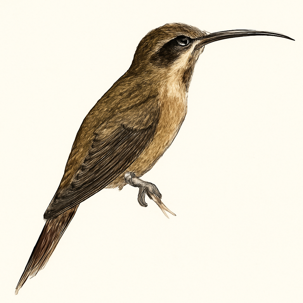 Illustration von Weißbart-Schattenkolibri