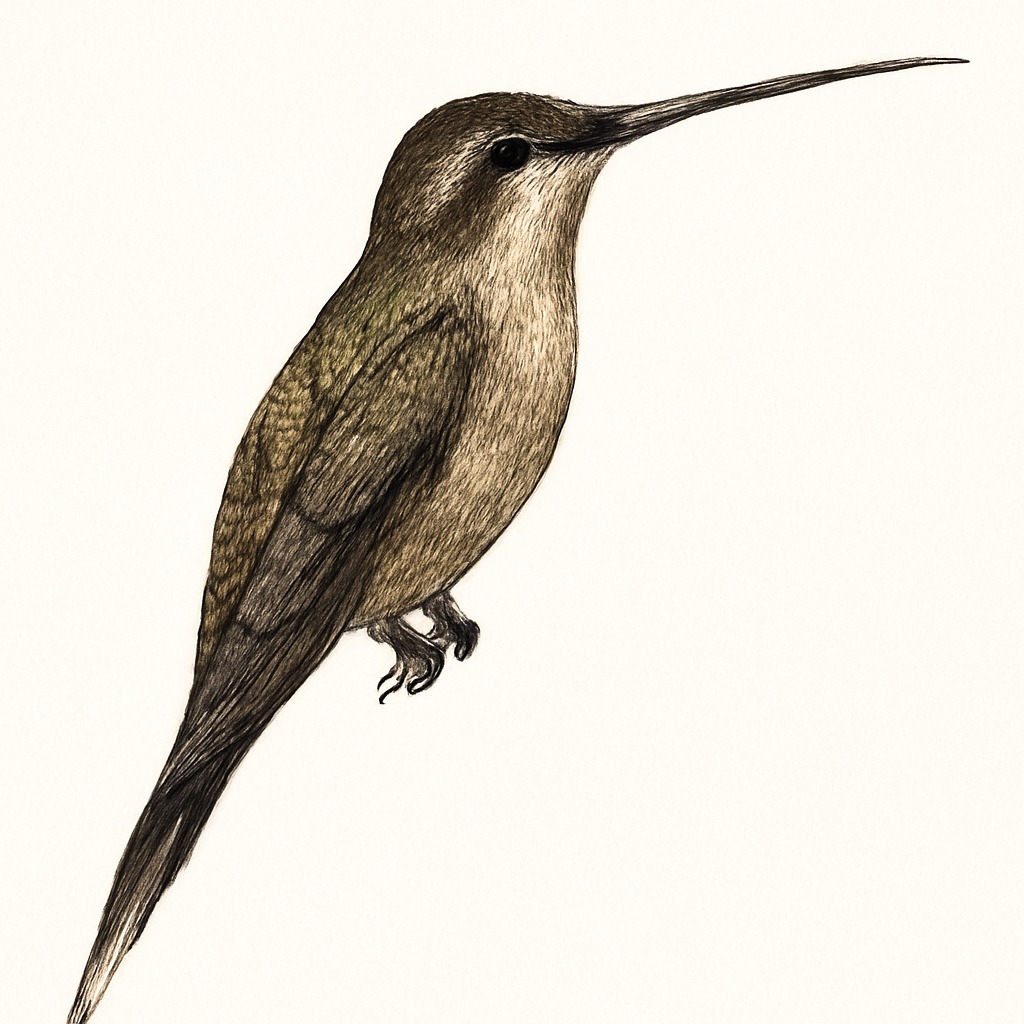 Illustration von Orangekehl-Schattenkolibri