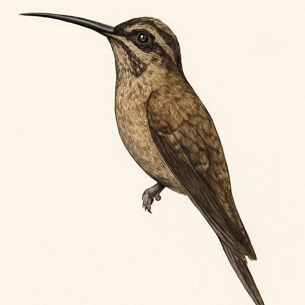 Stripe-throated Hermit illustration