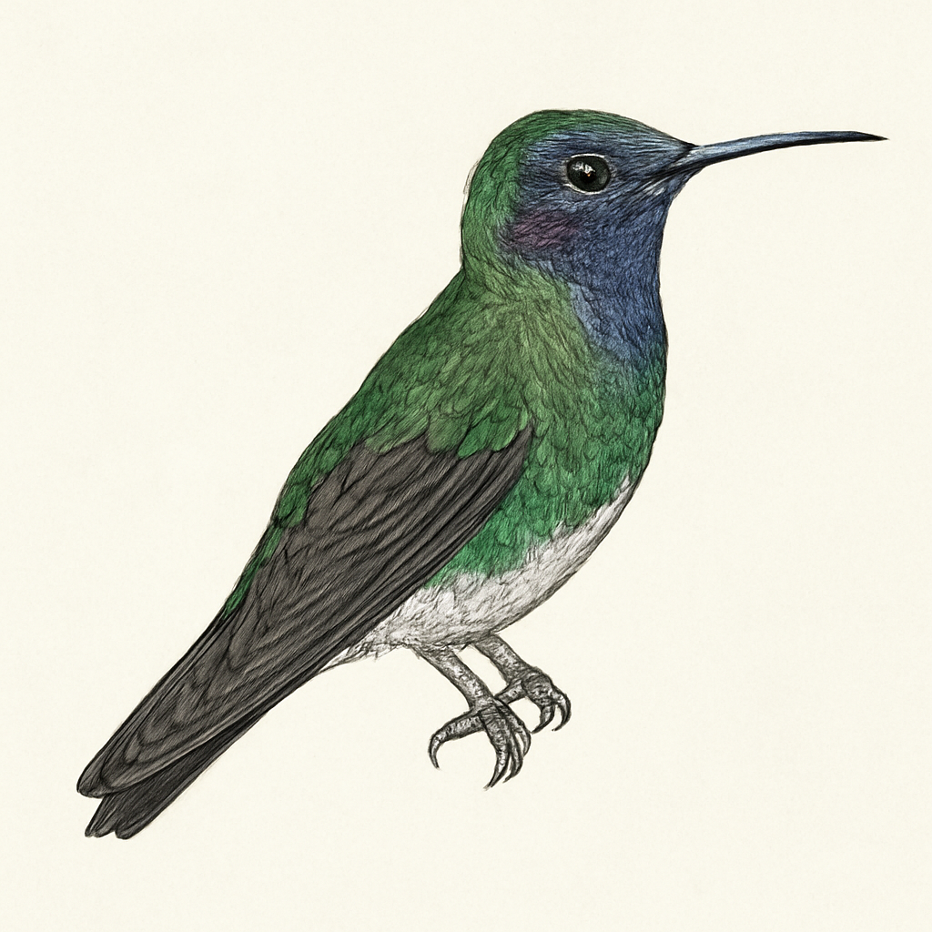Ilustração de beija-flor-de-orelha-violeta
