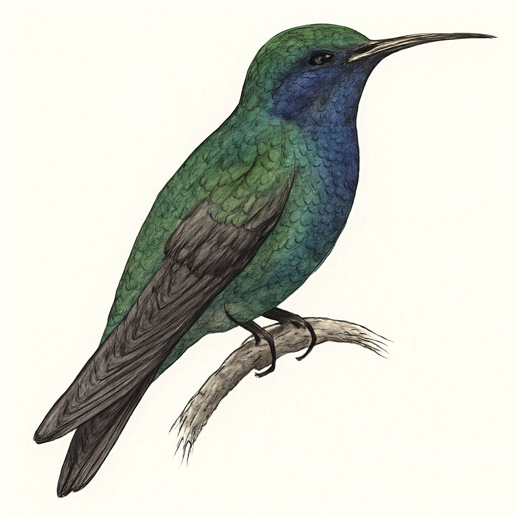 Illustration de Colibri cyanote