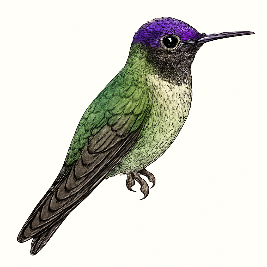 Purple-crowned Fairy illustration