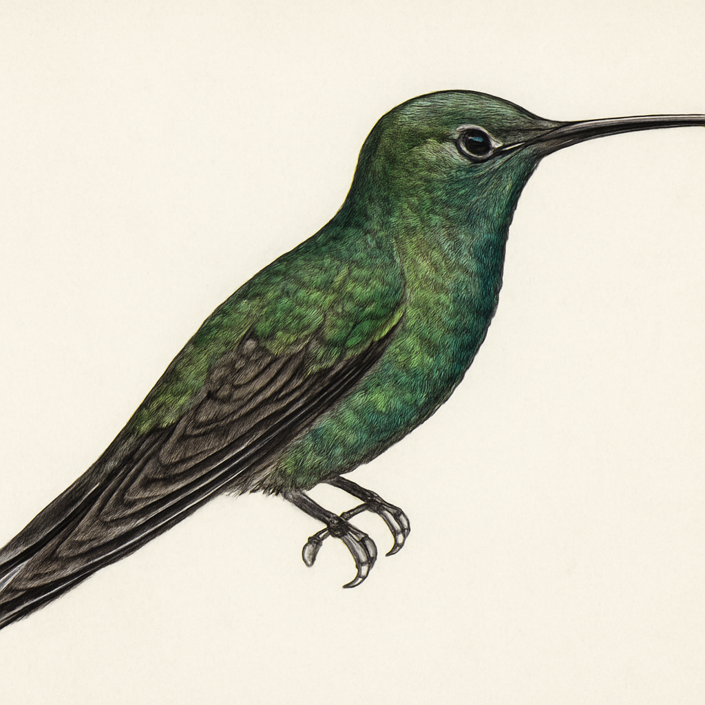 Illustration von Dominikanermangokolibri