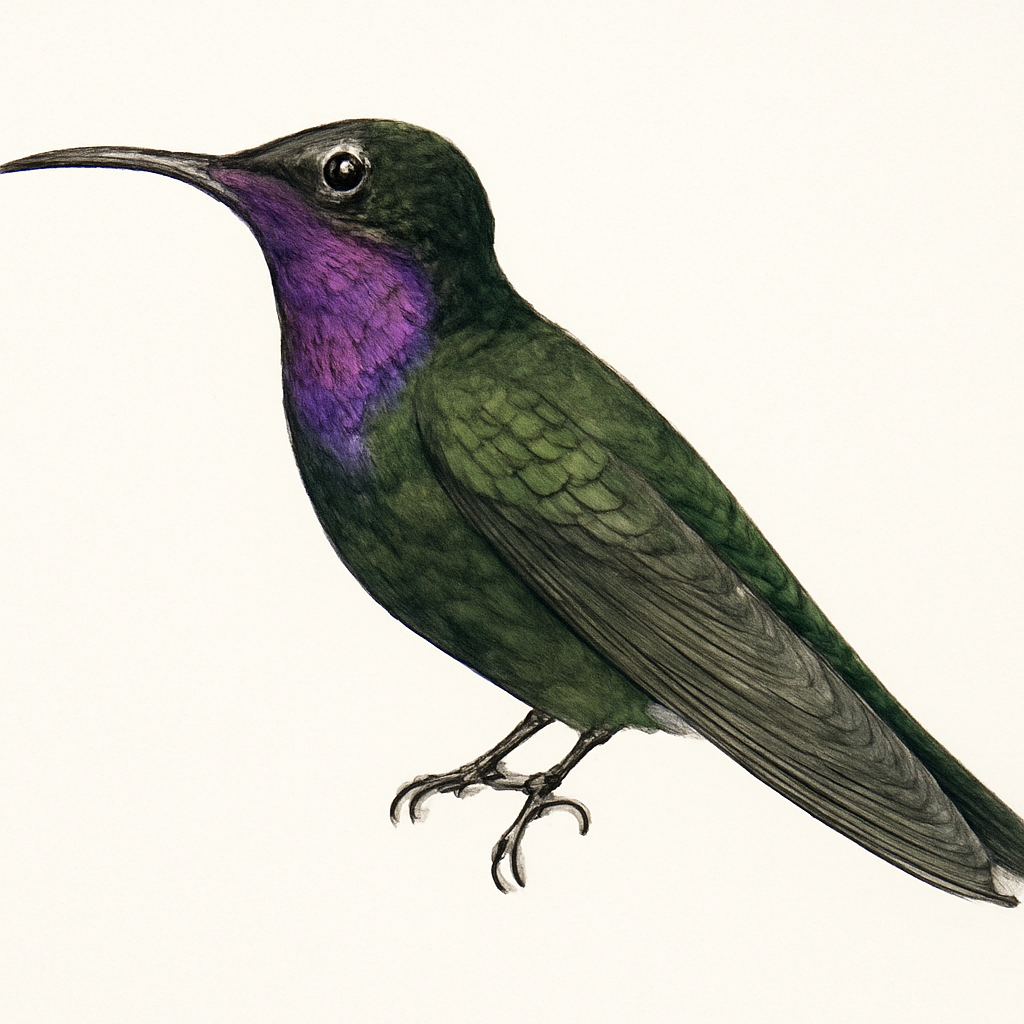 Ilustração de purple-throated carib