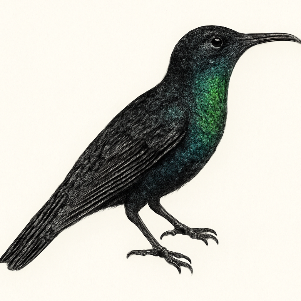 Illustration von Blaustern-Antillenkolibri