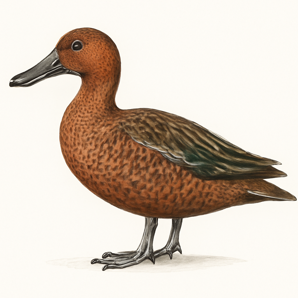 Illustration von Fuchslöffelente