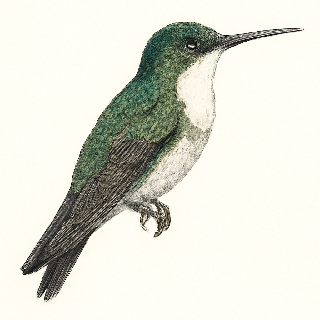 Illustration de Colibri à flancs blancs