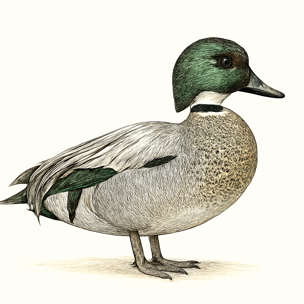 Falcated Duck illustration