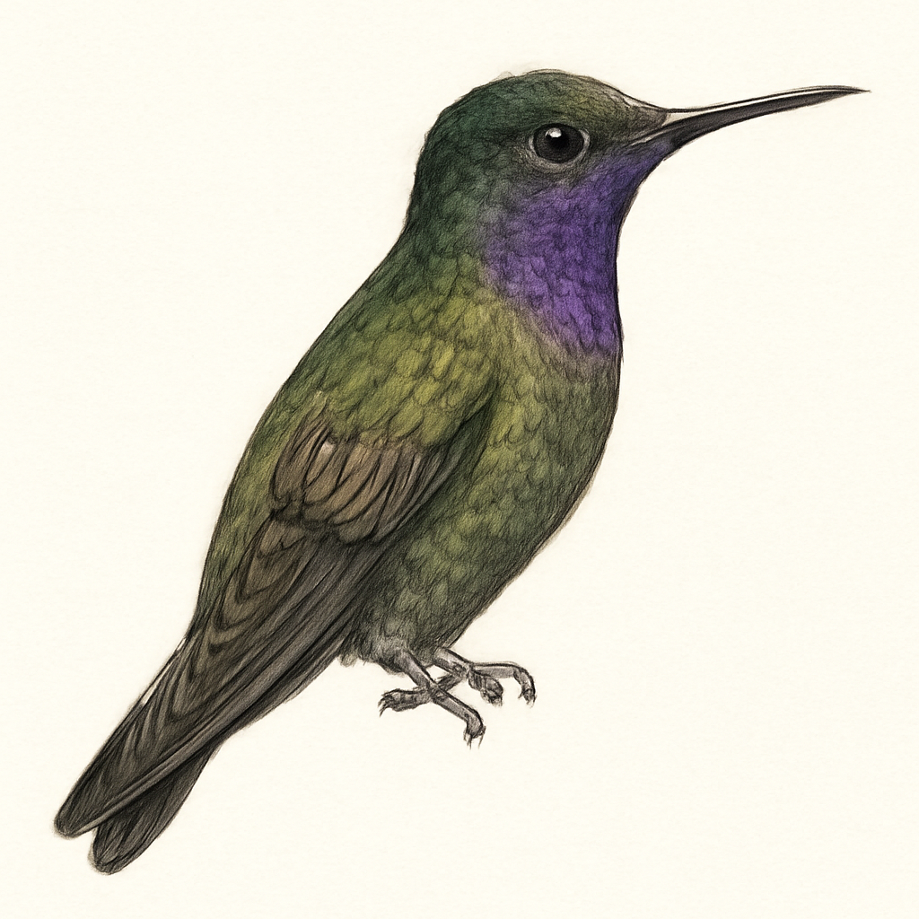 Illustration von Veilchenkehlkolibri