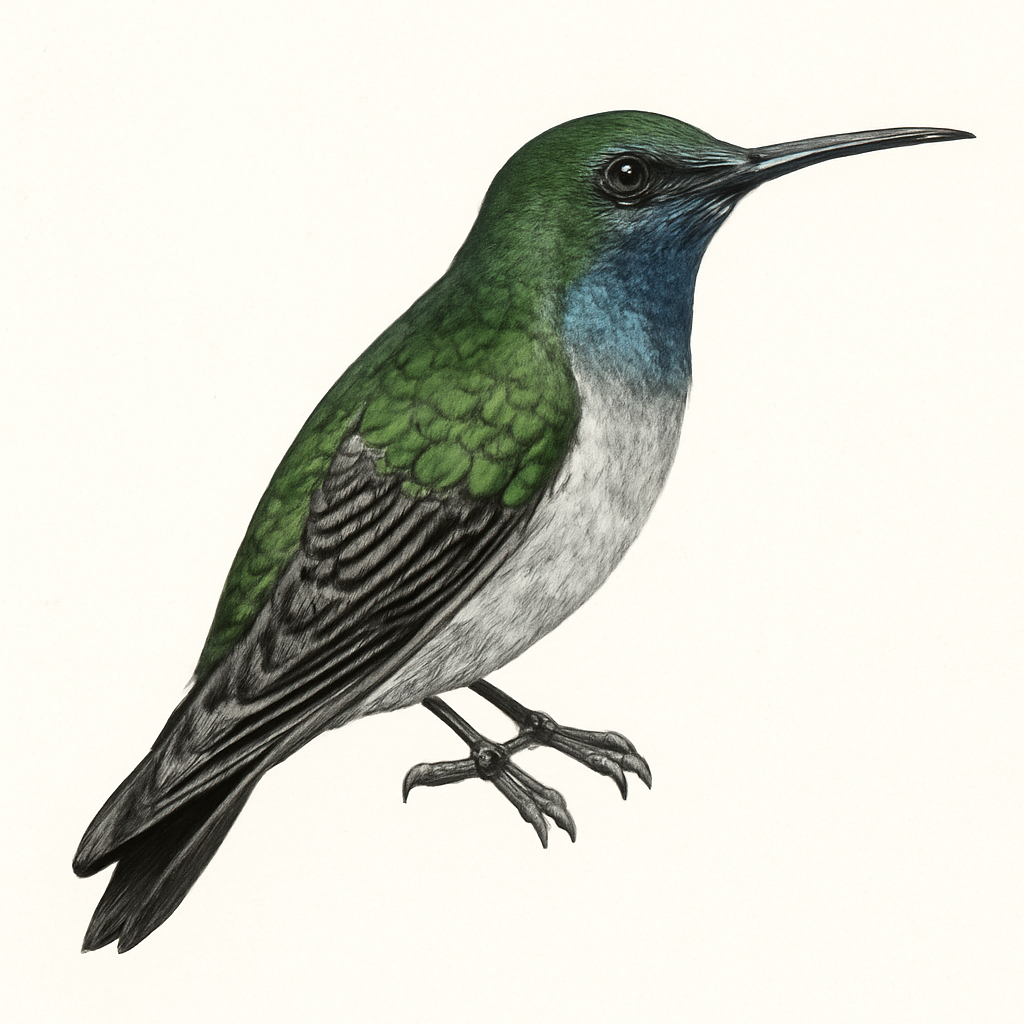 Ilustración de Colibrí de Bouguer Oriental