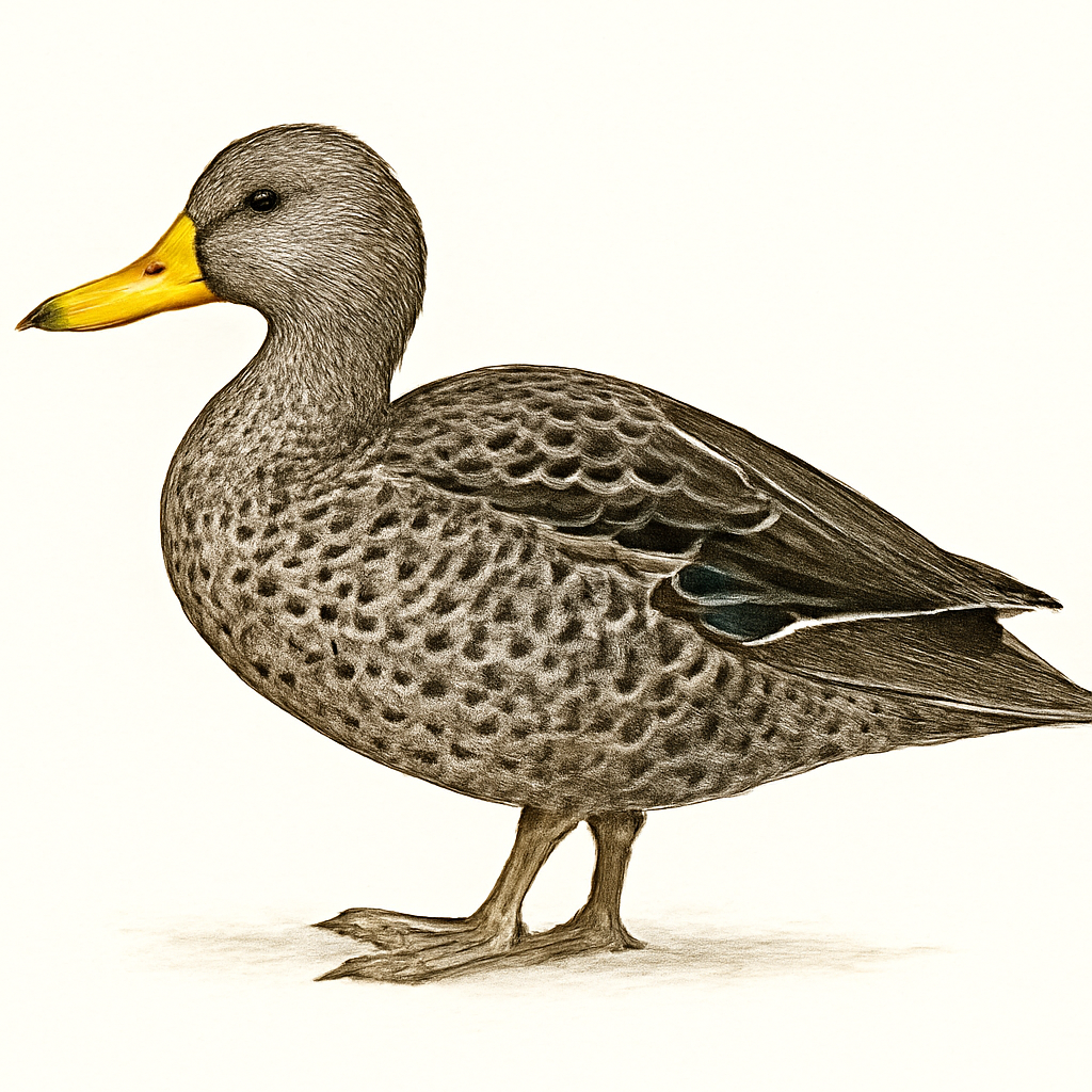 Yellow-billed Duck illustration