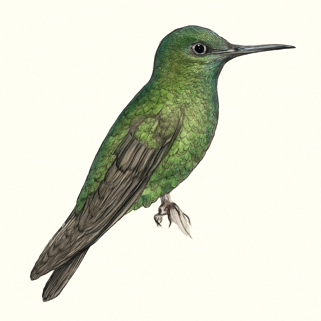 Green-crowned Brilliant illustration