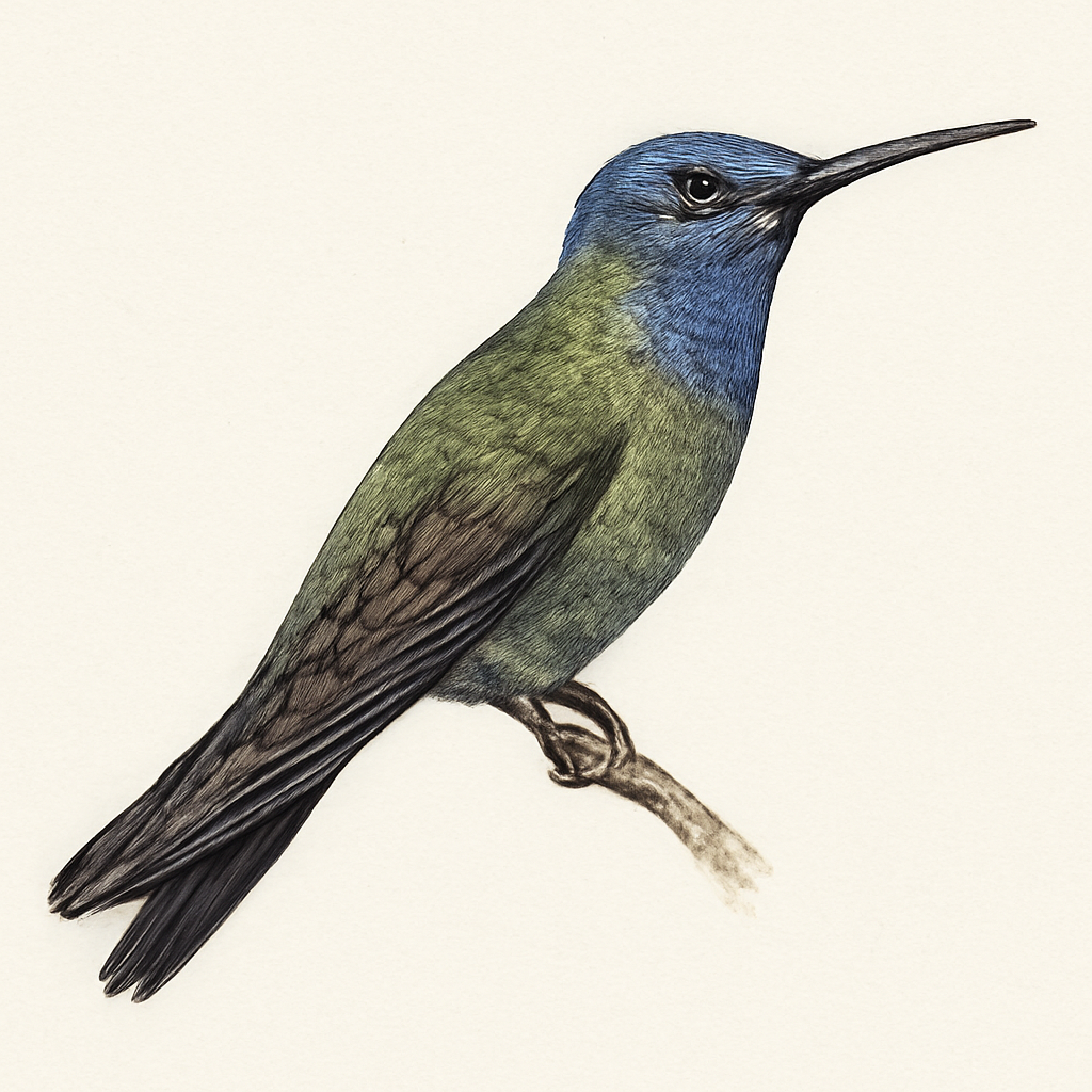 Illustration von Blaubartkolibri