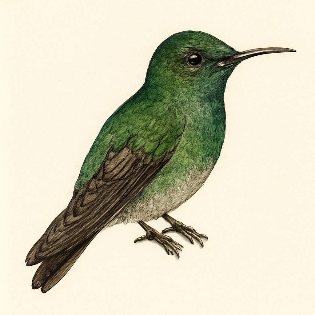 Illustratie van Groenbuikjuweelkolibrie