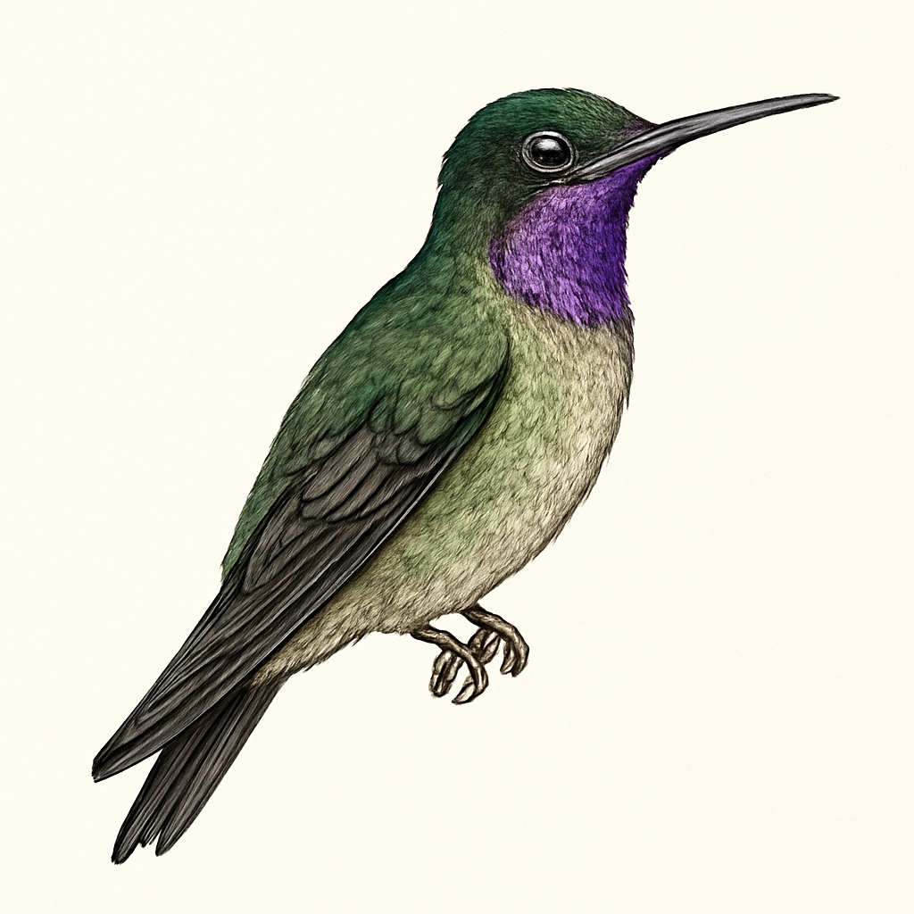 Illustration von Rotkehlnymphe