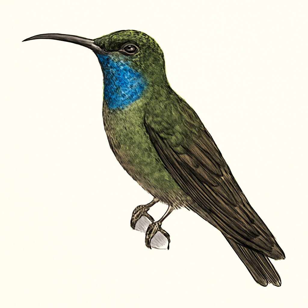 Illustrazione di Blue-throated Mountain-gem