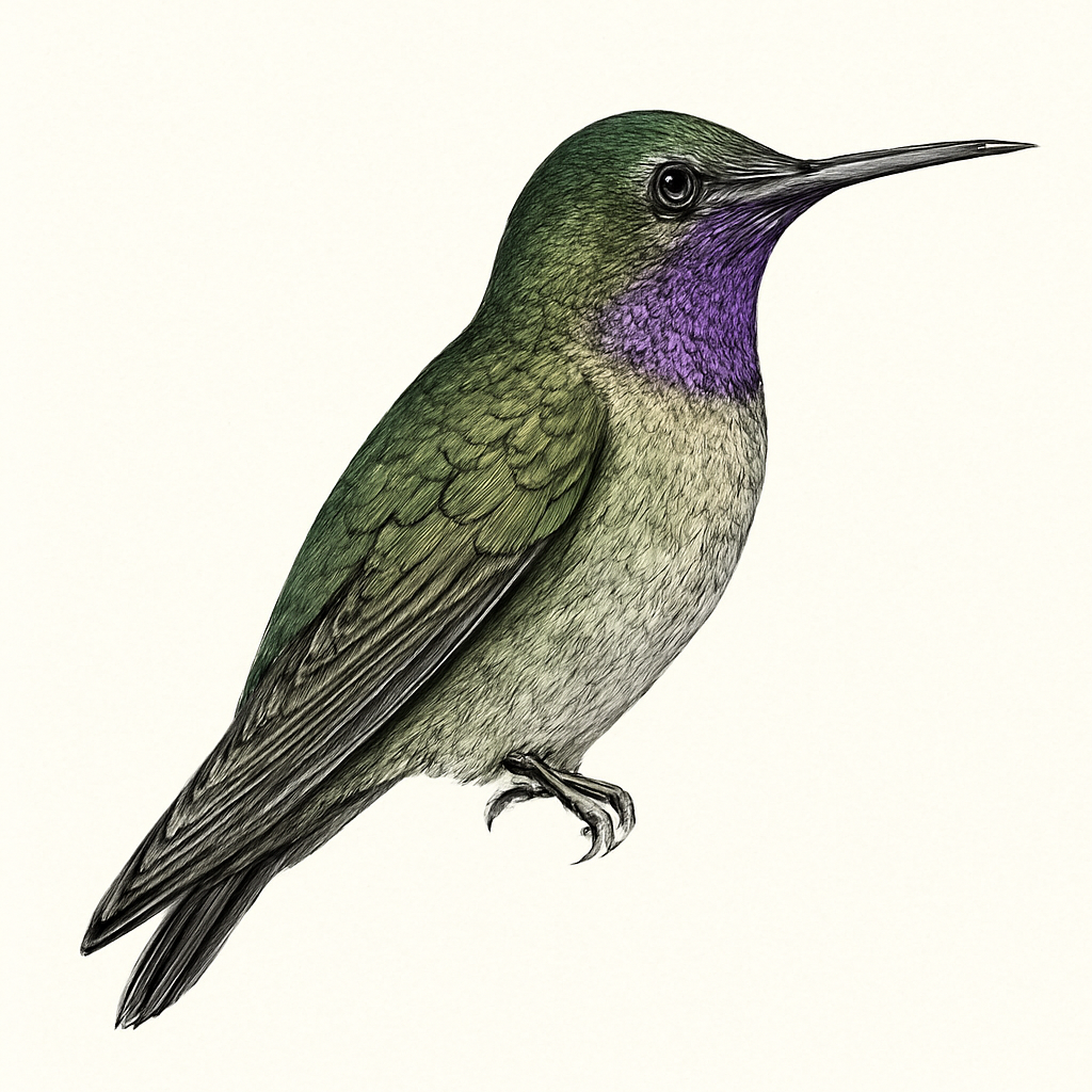 Illustration von Purpurkehlnymphe