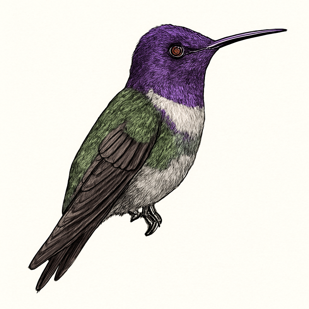 Ilustración de Colibrí Amatista