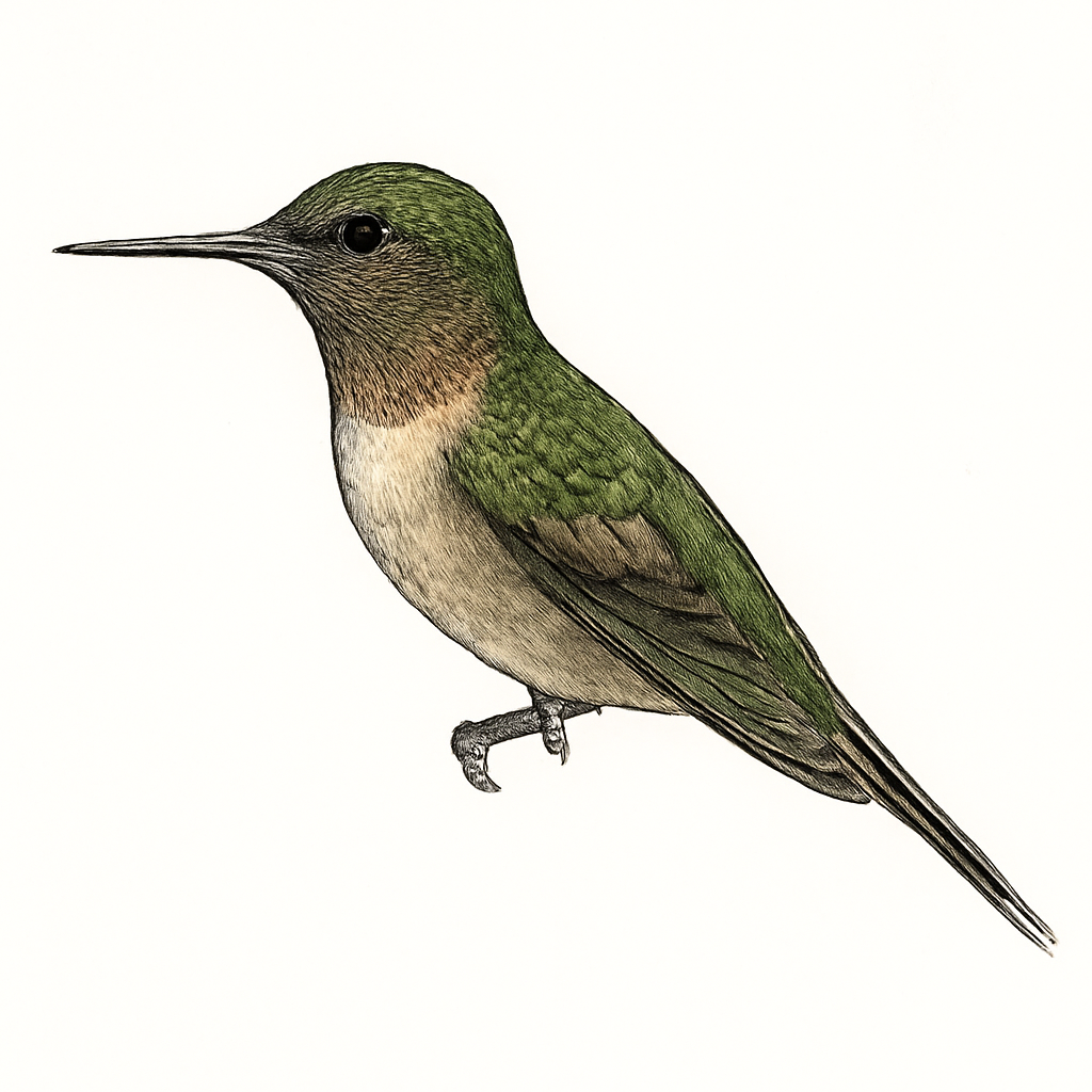 Illustration von Rotbart-Sternkolibri